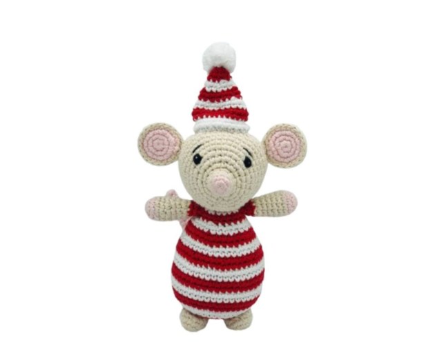 Mouse stripe christmas rattle